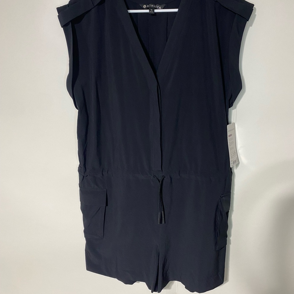 Athleta Black Sleeveless Romper